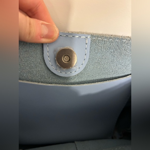 Like New Portland Leather Charolette Crossbody Bag in Glacier Blue - Picture 9 of 13